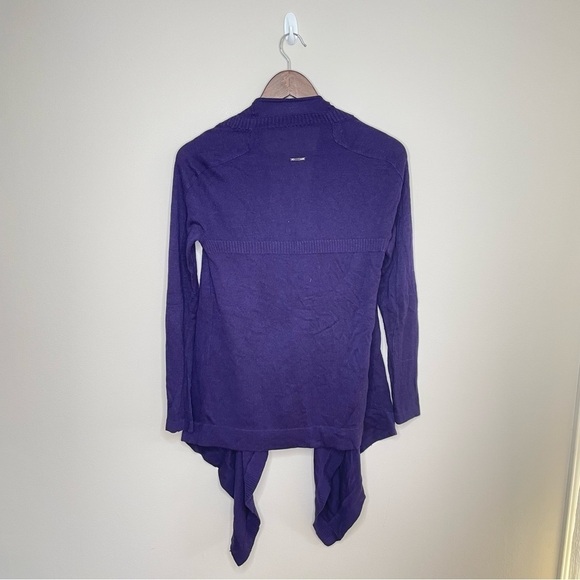 Lululemon Express Yourself Wrap Bamboo Cashmere Waterfall Cardigan Eggplant Sz 4 - Picture 6 of 7